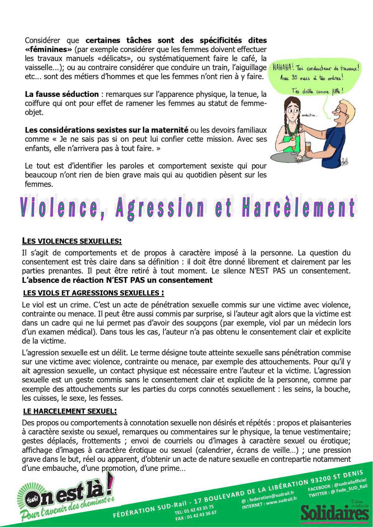 Agir contre les violences sexistes et sexuelles au travail
