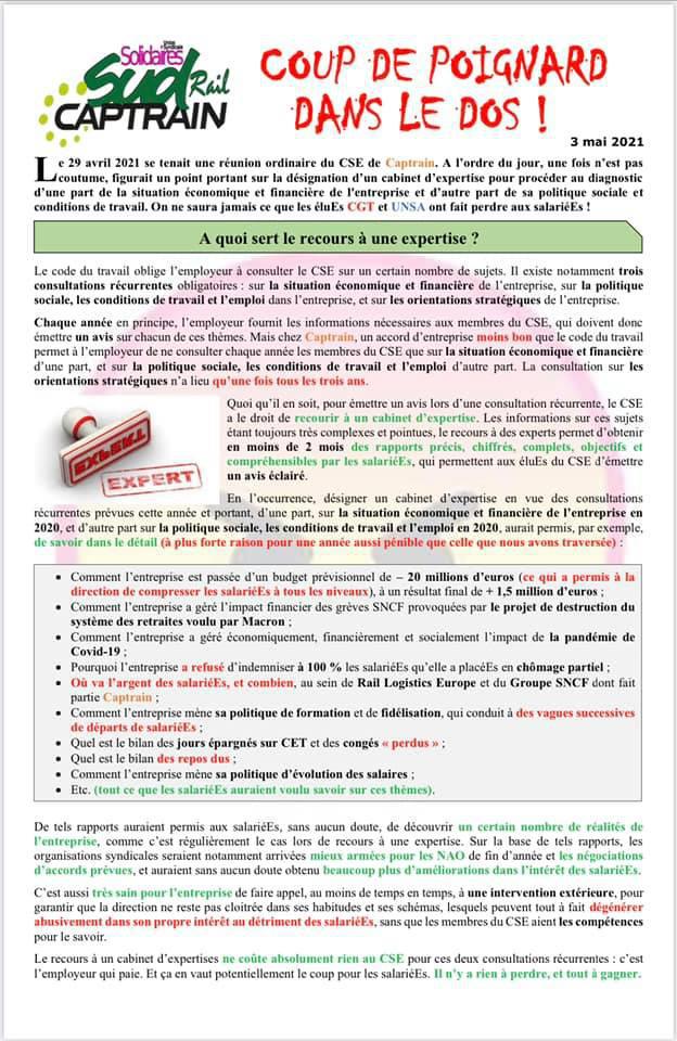 Coup de poignard dans le dos !