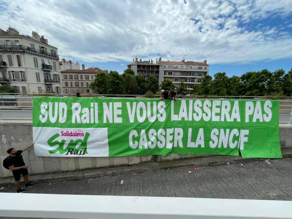 Marseille - SUD Rail mobilisé pour le défense du service public ferroviaire, contre la privatisation et le dumping social ! 
