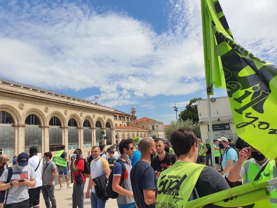 Marseille - SUD Rail mobilisé pour le défense du service public ferroviaire, contre la privatisation et le dumping social ! 