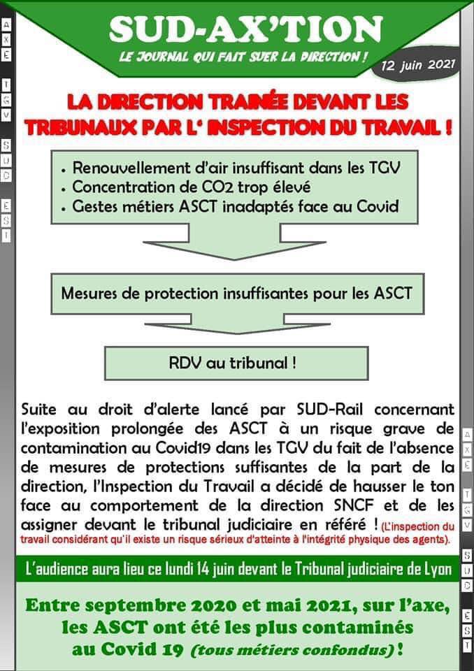 Filtres TGV : La direction trainée devant les tribunaux par l'inspection du travail !