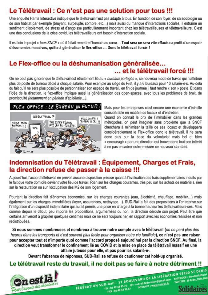 Télétravail - Une direction SNCF hors du temps et de l'après COVID-19 Télétravail - Une direction SNCF hors du temps et de l'après COVID-19