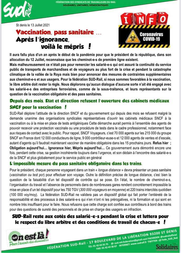 Vaccination Pass Sanitaire...Après l'ignorance, voilà le mépris ! Vaccination Pass Sanitaire...Après l'ignorance, voilà le mépris !