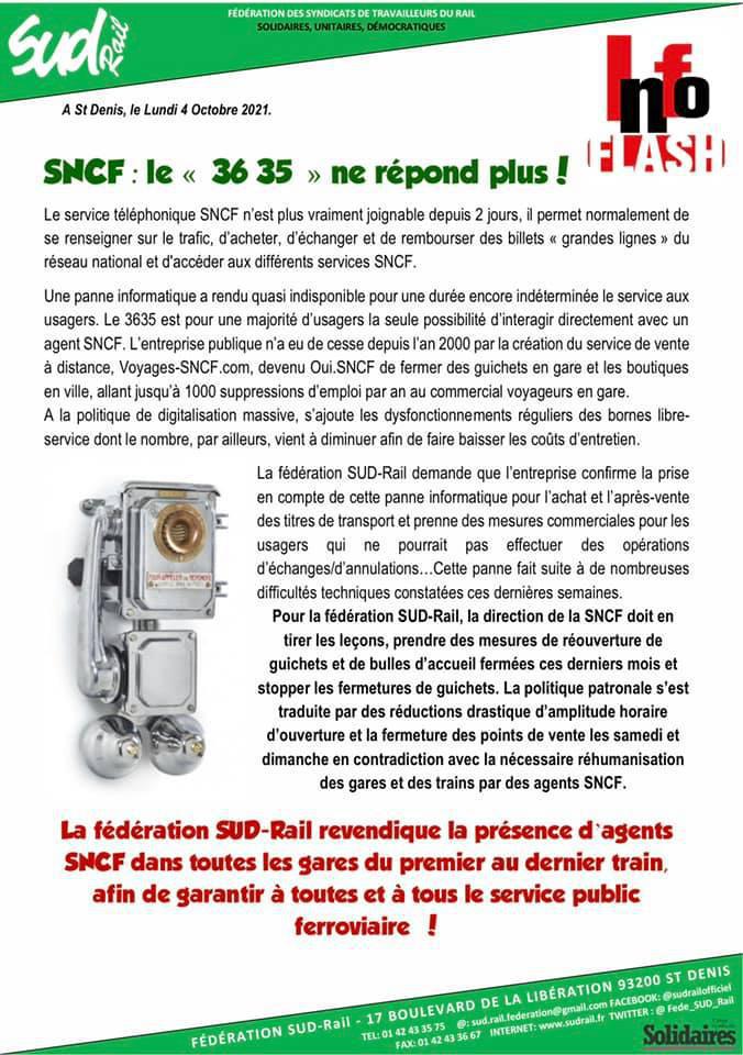 SNCF : Le "36 35" ne répond plus !