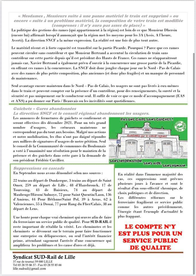 La direction SNCF et le conseil régional vous mentent !