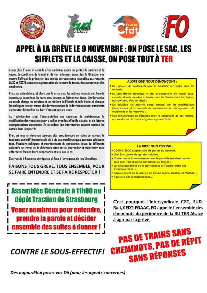 Grève - On pose le sac, les sifflets et la caisse, on pose tout à TER