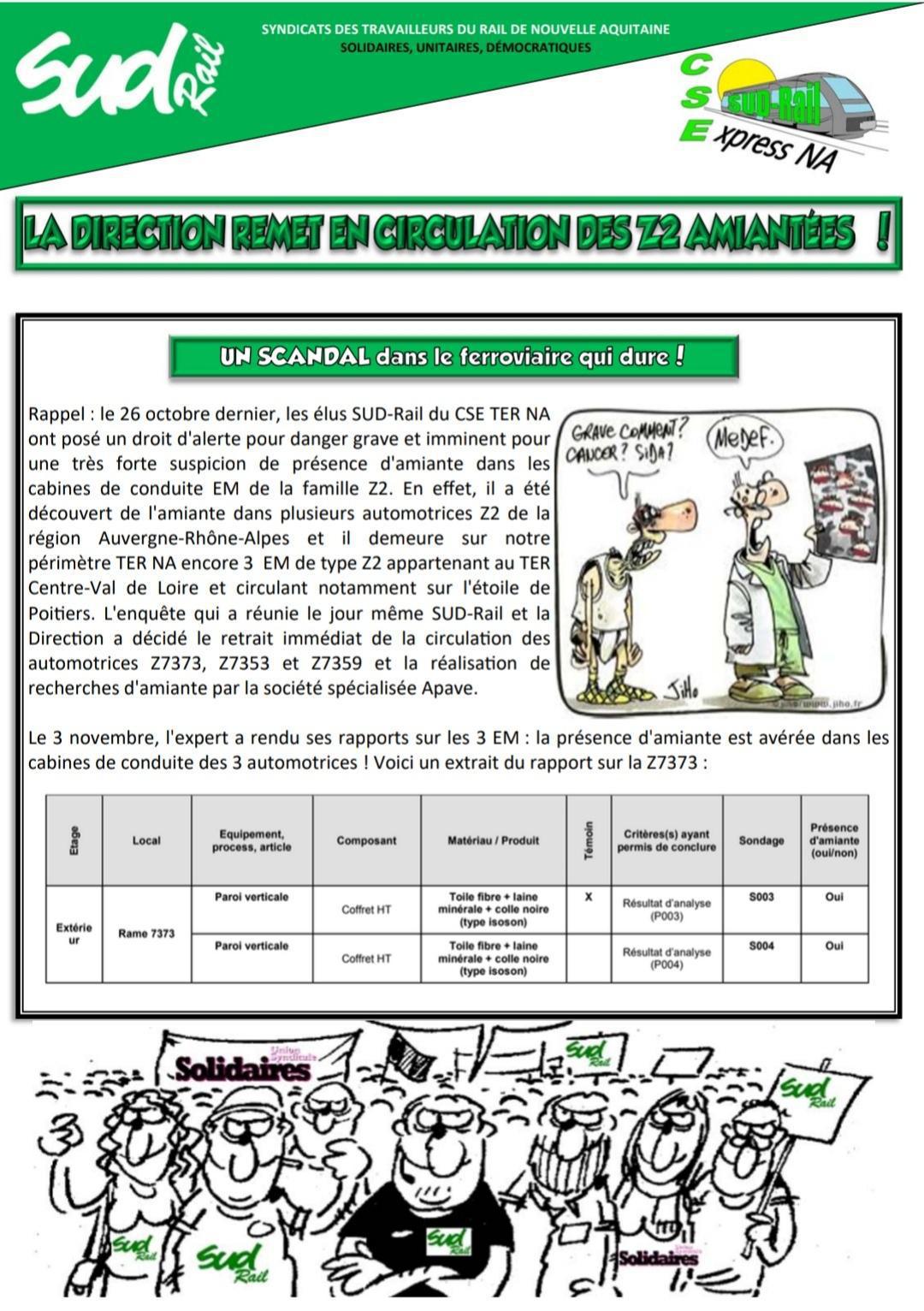 Amiante - La direction remet en circulation des Z2 amiantées !