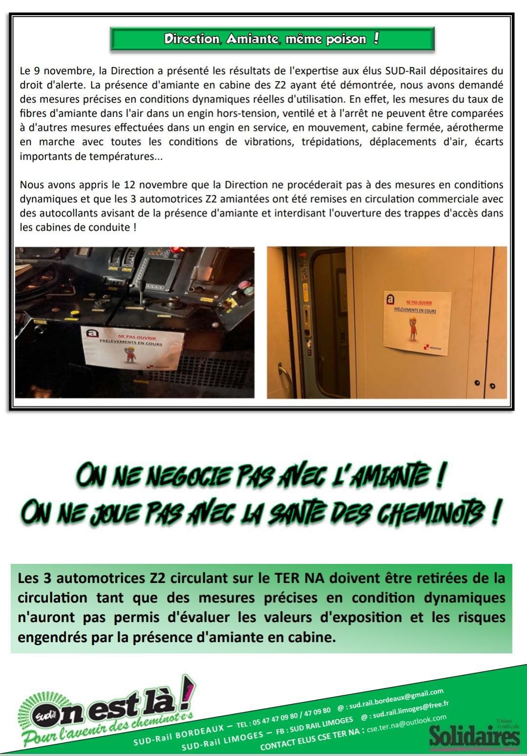 Amiante - La direction remet en circulation des Z2 amiantées !