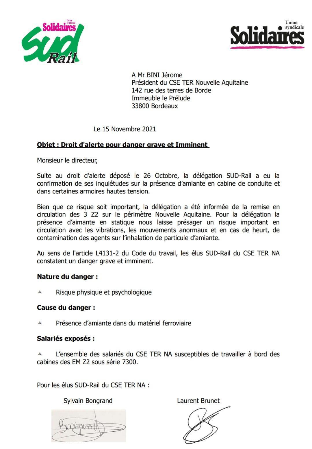 Amiante - La direction remet en circulation des Z2 amiantées !