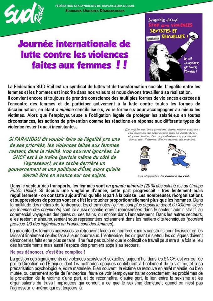 Journée internationale de lutte contre les violences faites aux femmes !!