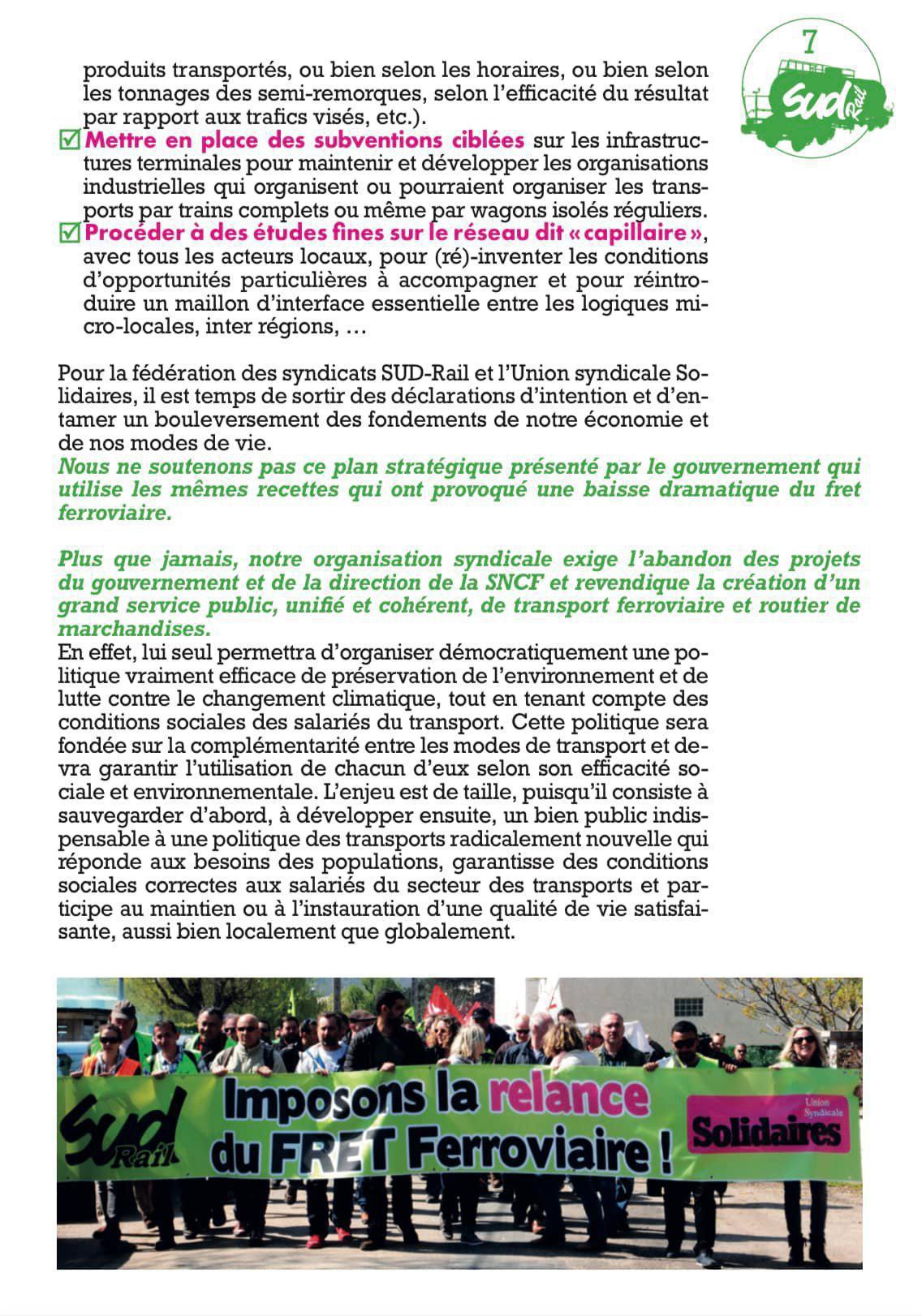 Contribution pour une vraie stratégie de développement du FRET Ferroviaire 