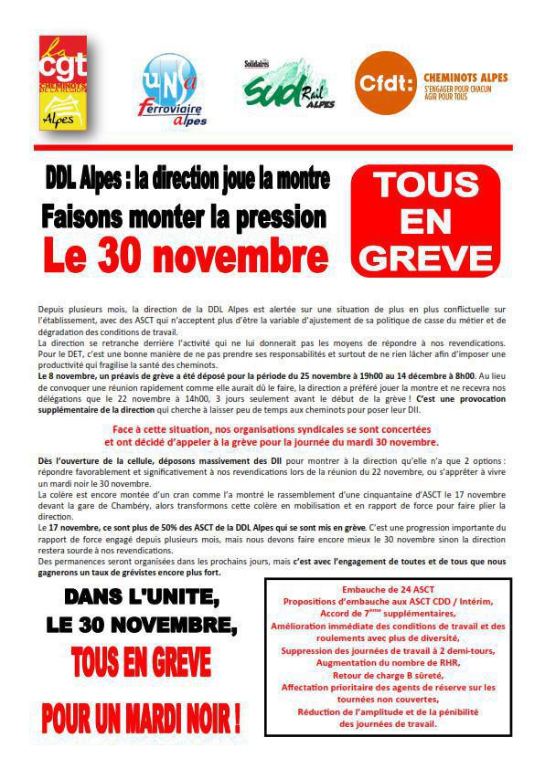 Grève - DDL Alpes, la direction joue la montre, faisons monter la pression !