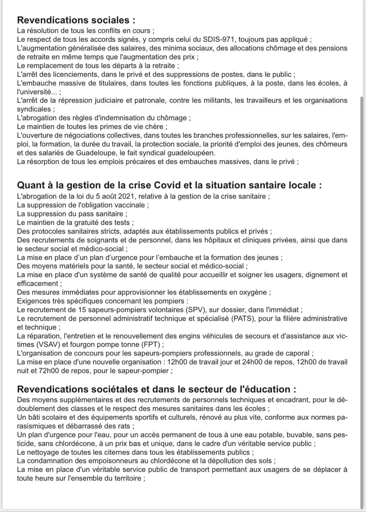 Soutien et solidarité avec les Guadeloupéens Soutien et solidarité avec les Guadeloupéens