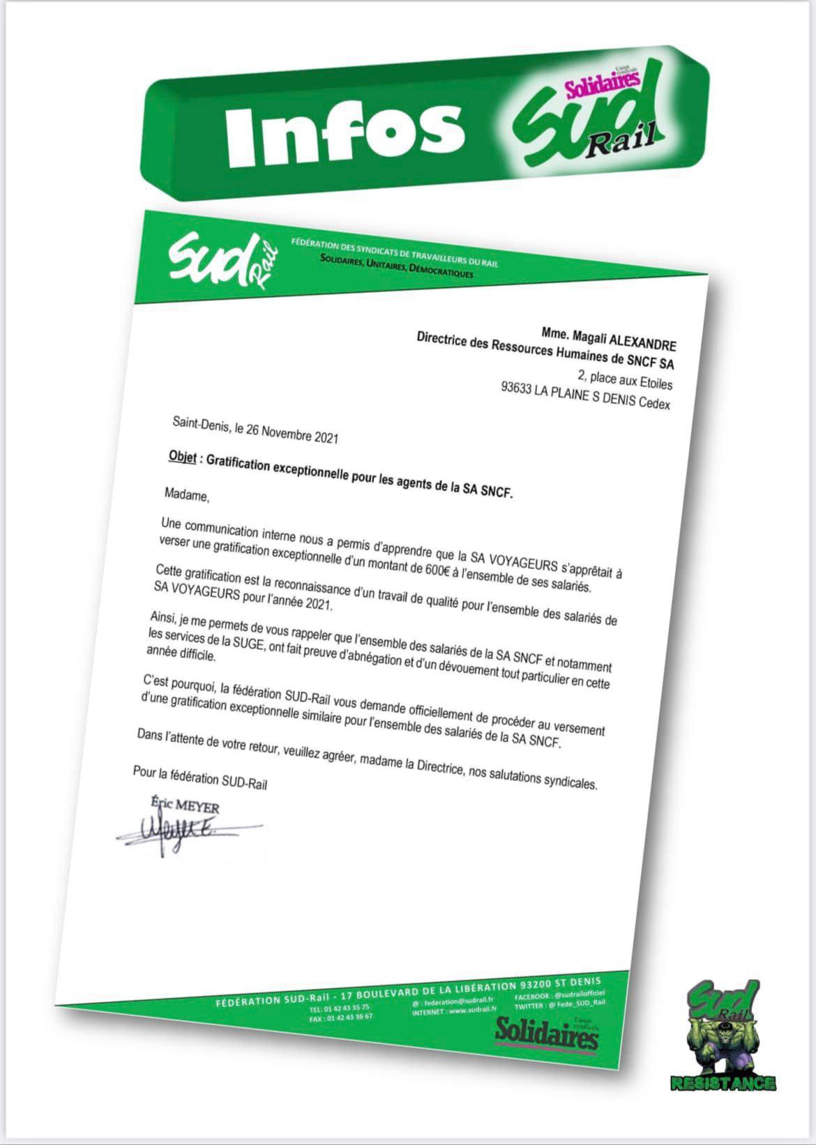 SUGE - SUD-Rail demande l'équité pour l'ensemble des agents SNCF. Et ce n'est pas négociable !