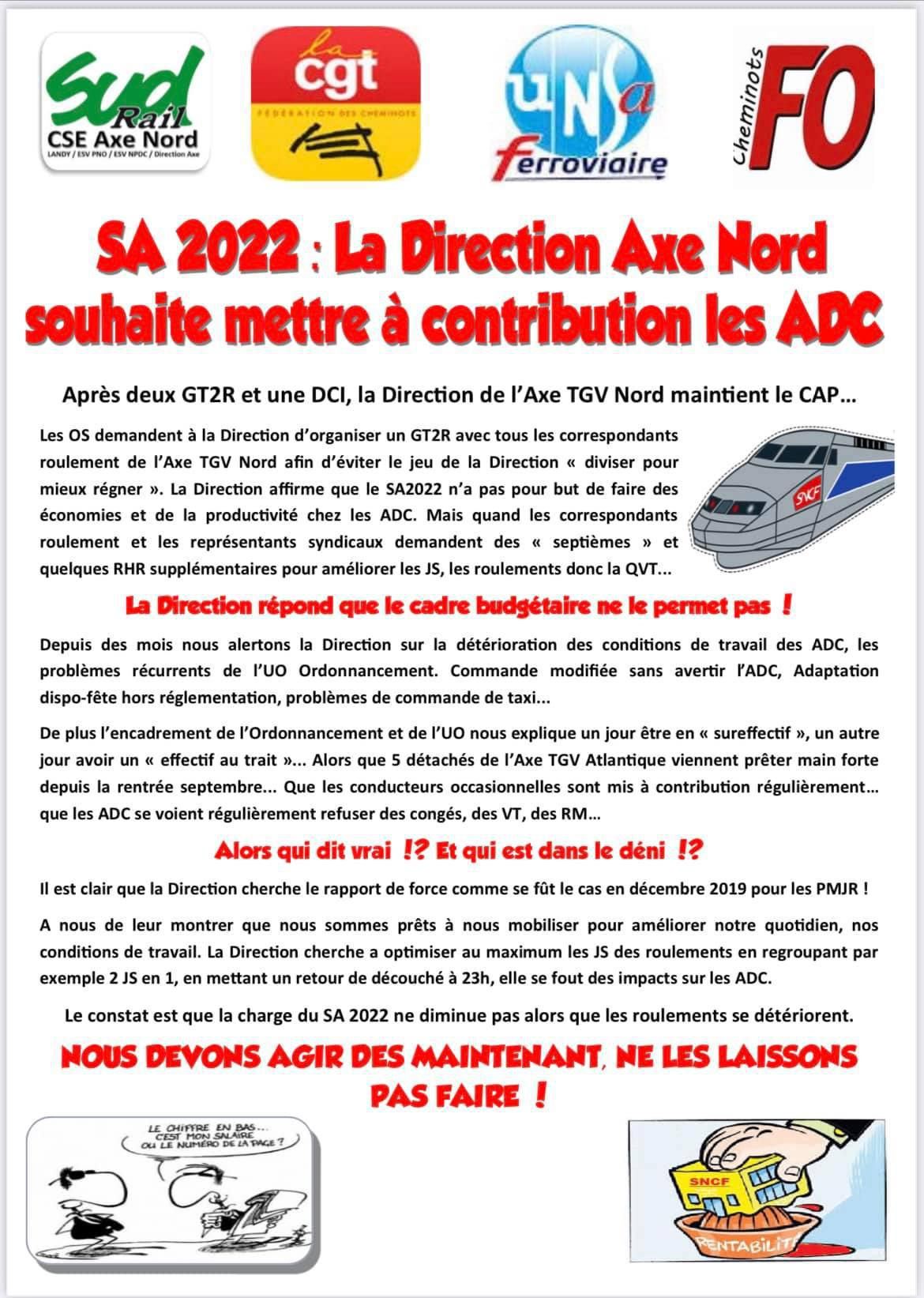 SA2022 - La direction de l'Axe Nord souhaite mettre à contribution les ADC