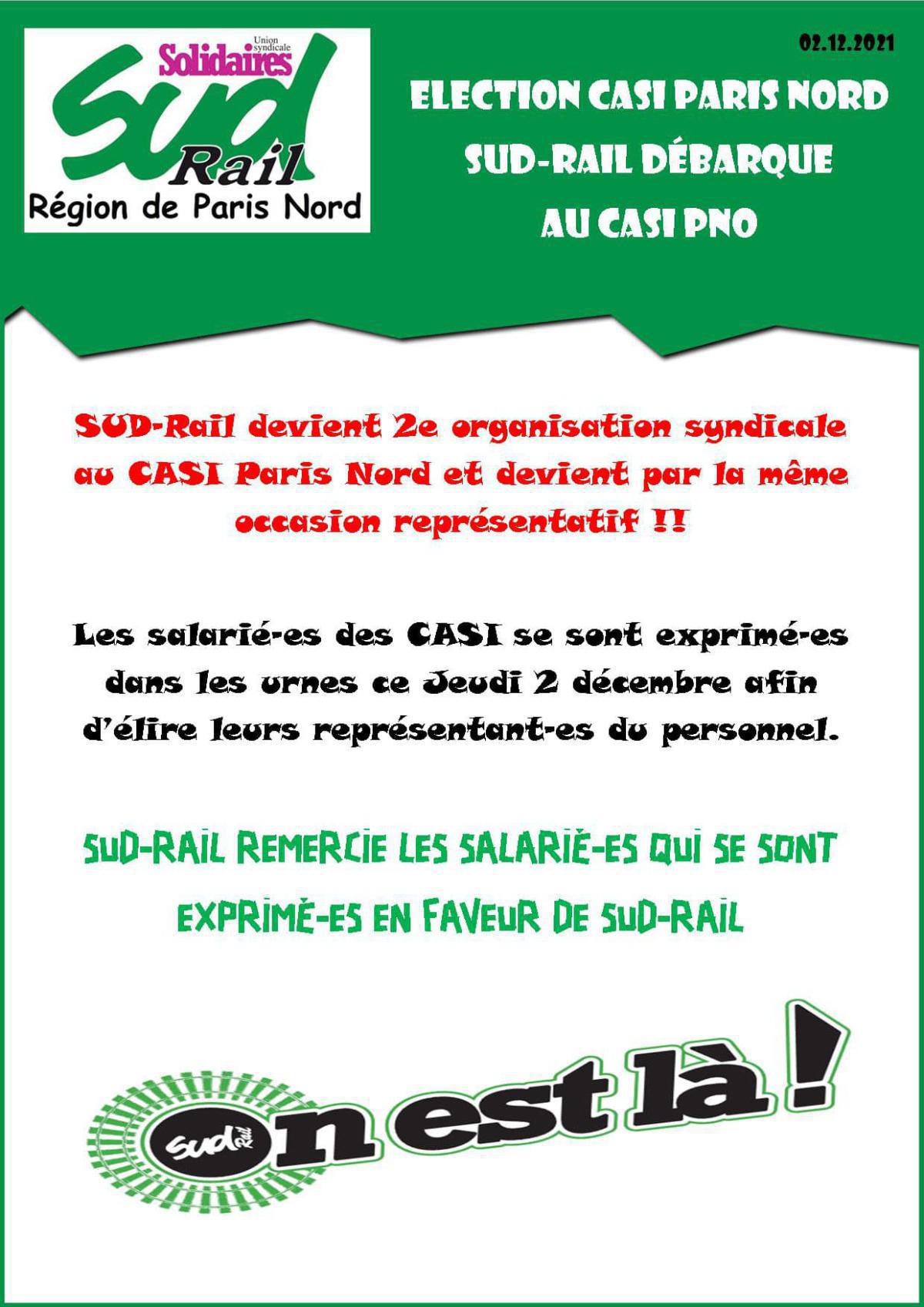 CASI PNO - SUD-Rail débarque au CASI PNO !