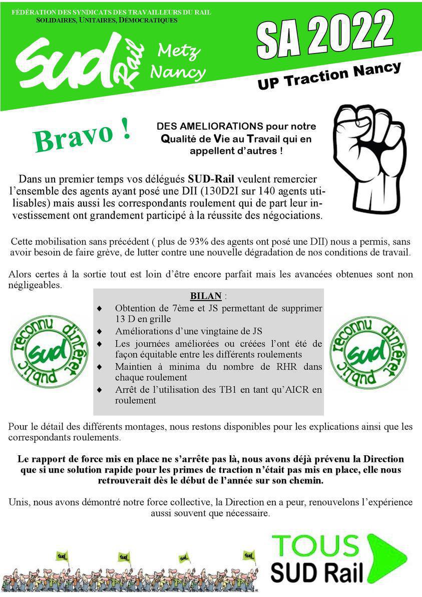 SA 2022 - Des améliorations pour notre Qualité de Vie au Travail qui en appellent d'autres !