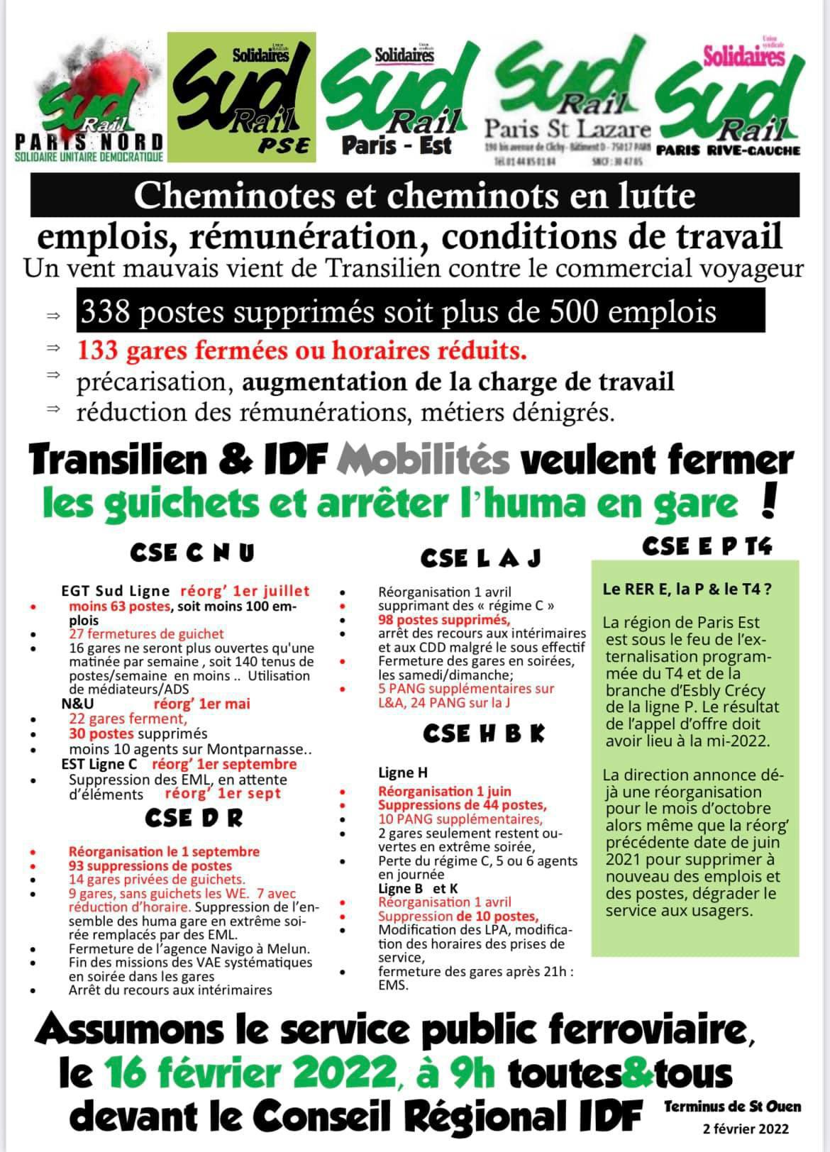 IdF - Le 16 février, toutes et tous devant le conseil régional Île de France IdF - Le 16 février, toutes et tous devant le conseil régional Île de France