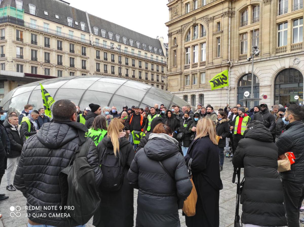 16/02 - Rassemblement à Paris Saint Lazare pour soutenir notre camarade Jeremy