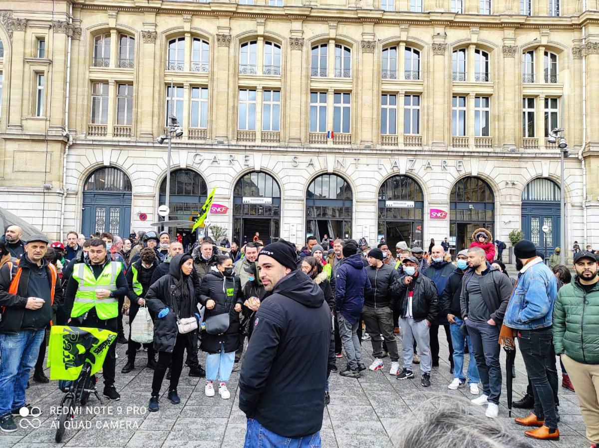 16/02 - Rassemblement à Paris Saint Lazare pour soutenir notre camarade Jeremy