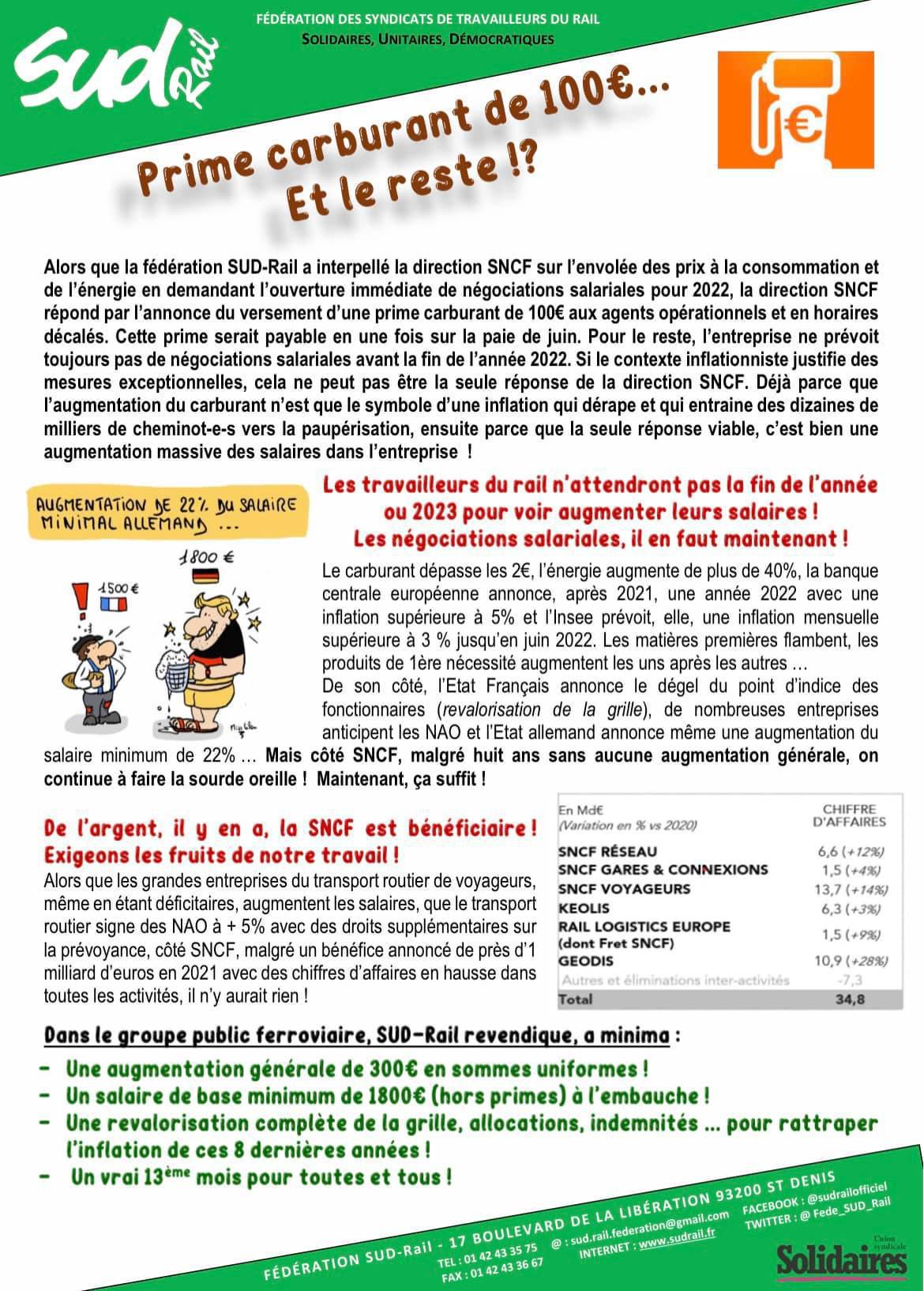 Prime carburant de 100€… Et le reste !?