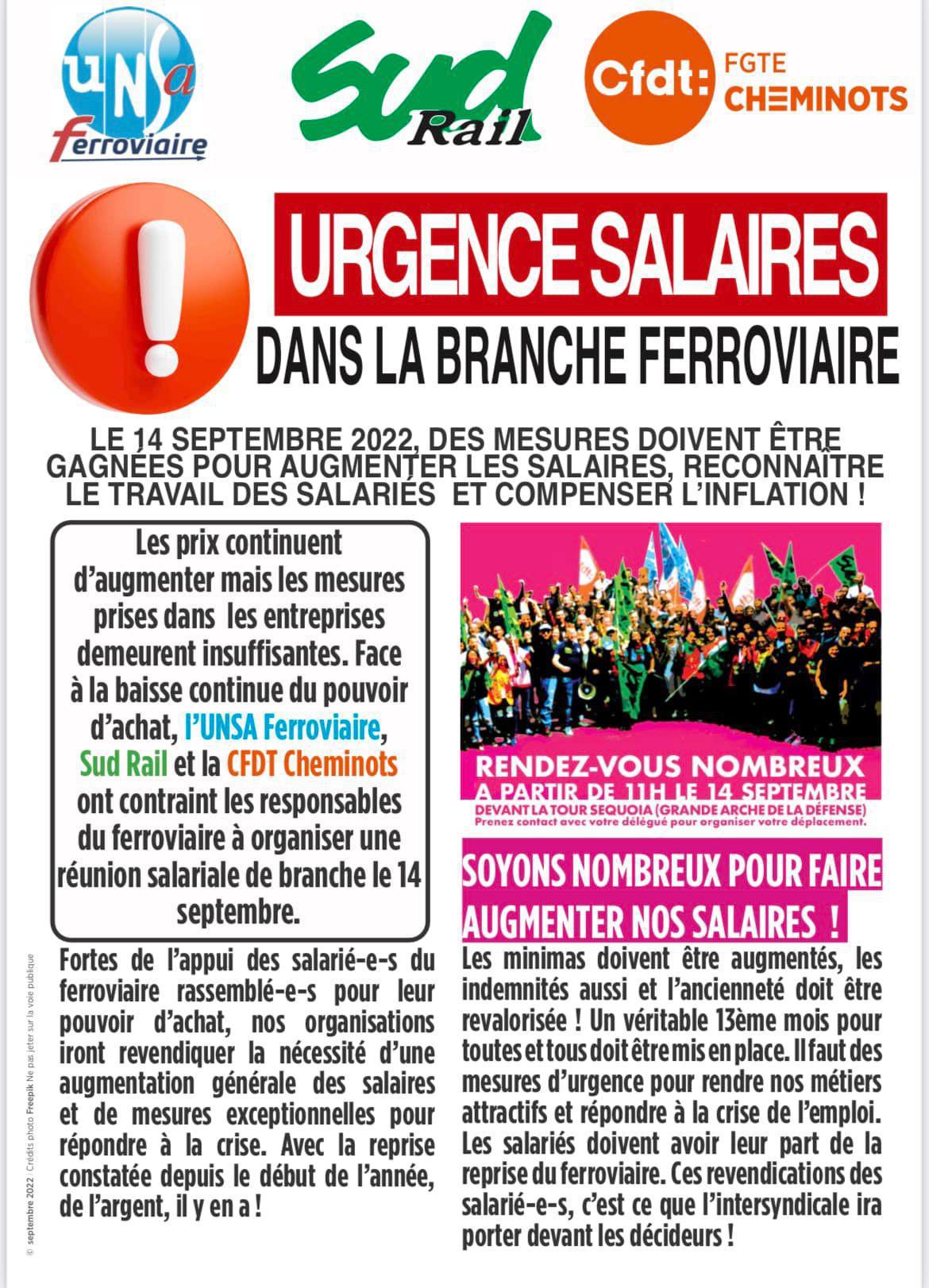 Mobilisation - Urgence Salaires dans la branche ferroviaire !