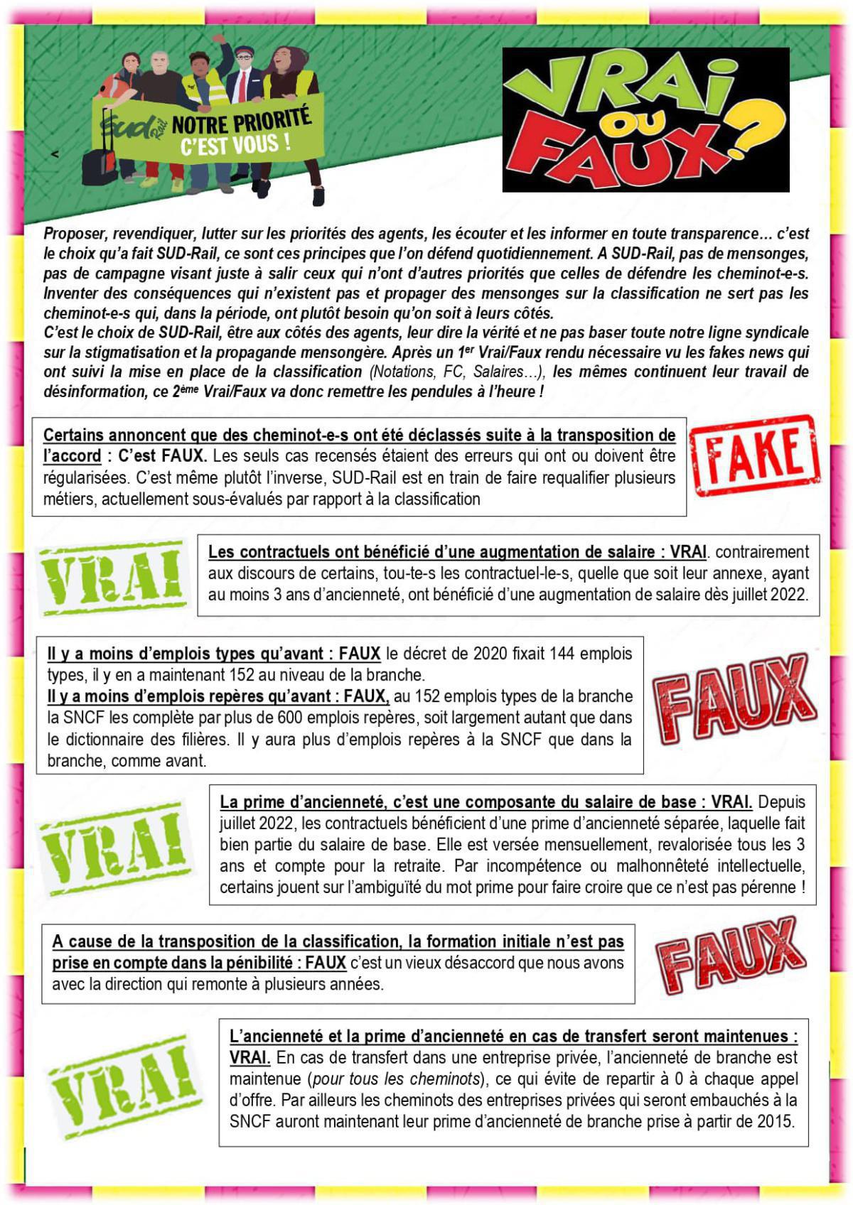 Classif/Rému - Vrai ou Faux ?? Classif/Rému - Vrai ou Faux ??