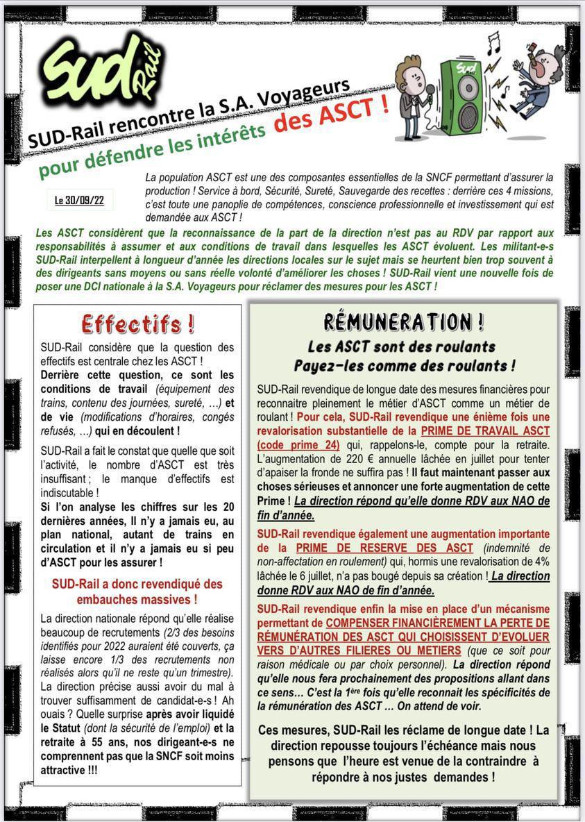 ASCT - SUD-Rail défend les intérêts des ASCT ! ASCT - SUD-Rail défend les intérêts des ASCT !