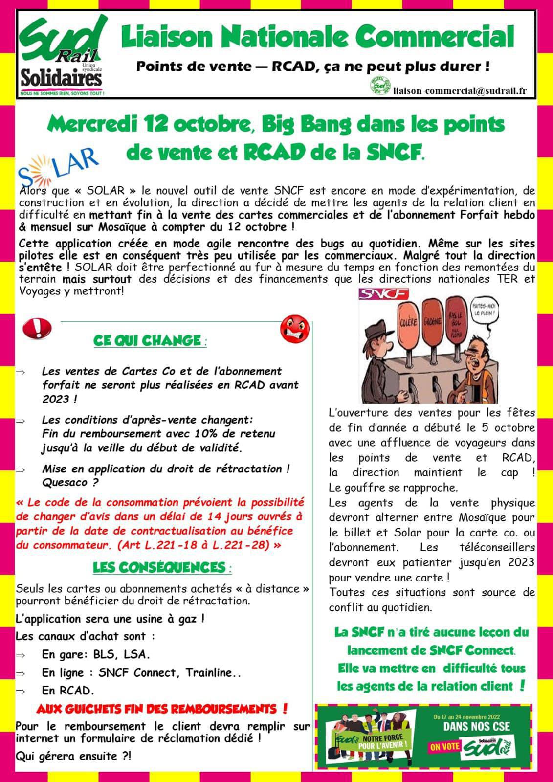 Big Bang dans les points de vente et RCAD de la SNCF