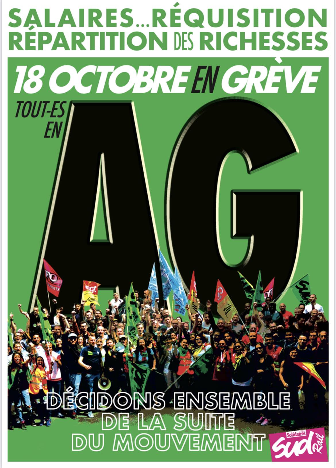 Toutes et tous en grève le 18 Octobre...