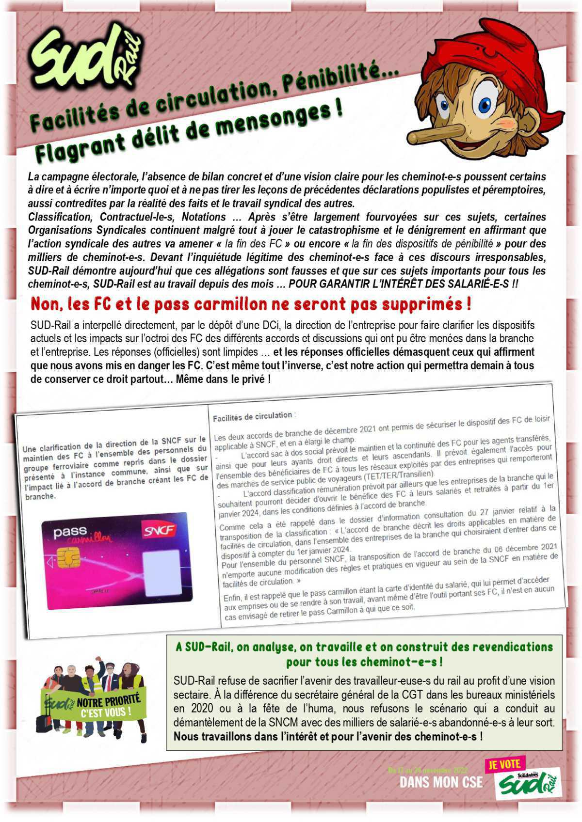 DCI - Facilités de circulation, Pénibilité…Flagrant délit de mensonges !! DCI - Facilités de circulation, Pénibilité…Flagrant délit de mensonges !!