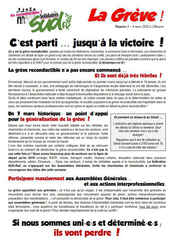 Retraites (1) - C'est parti… jusqu'à la victoire ! Retraites (1) - C'est parti… jusqu'à la victoire !