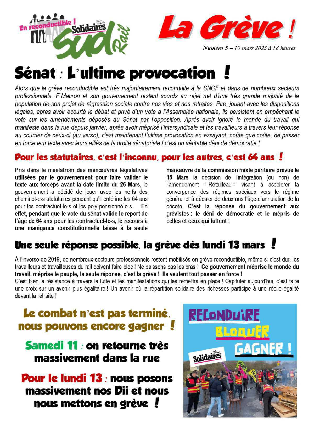 Retraites (5) - Sénat : L'ultime provocation ! Retraites (5) - Sénat : L'ultime provocation !