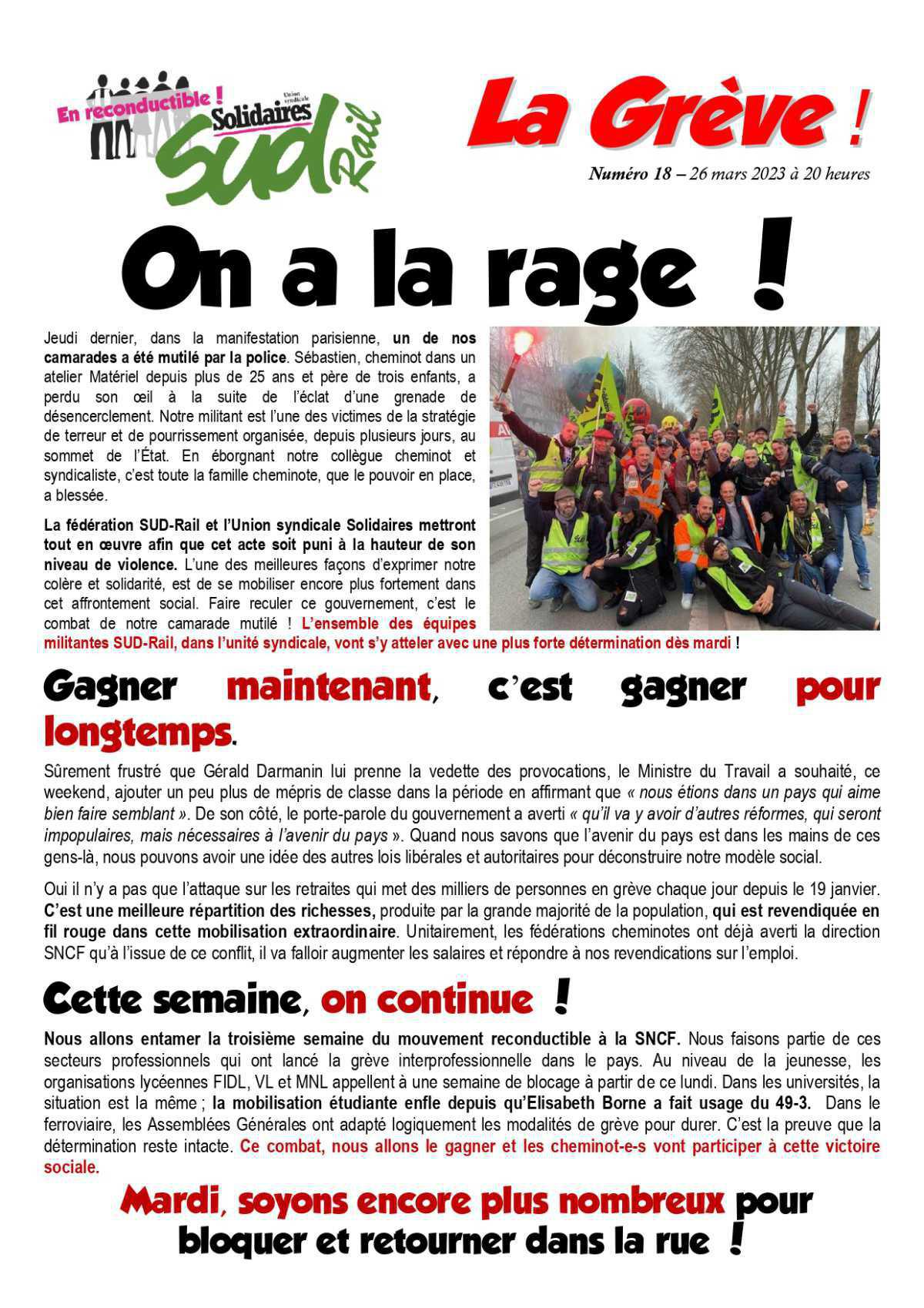 Retraites (18) - On a la rage ! Retraites (18) - On a la rage !
