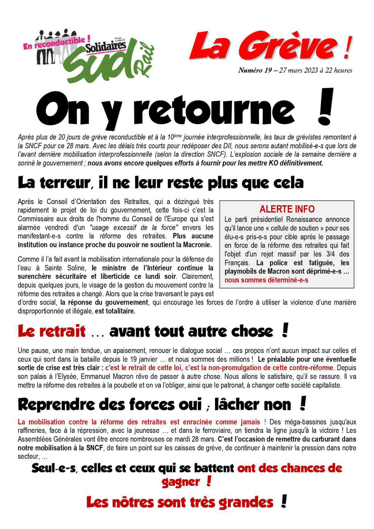 Retraites (19) - On y retourne ! Retraites (19) - On y retourne !