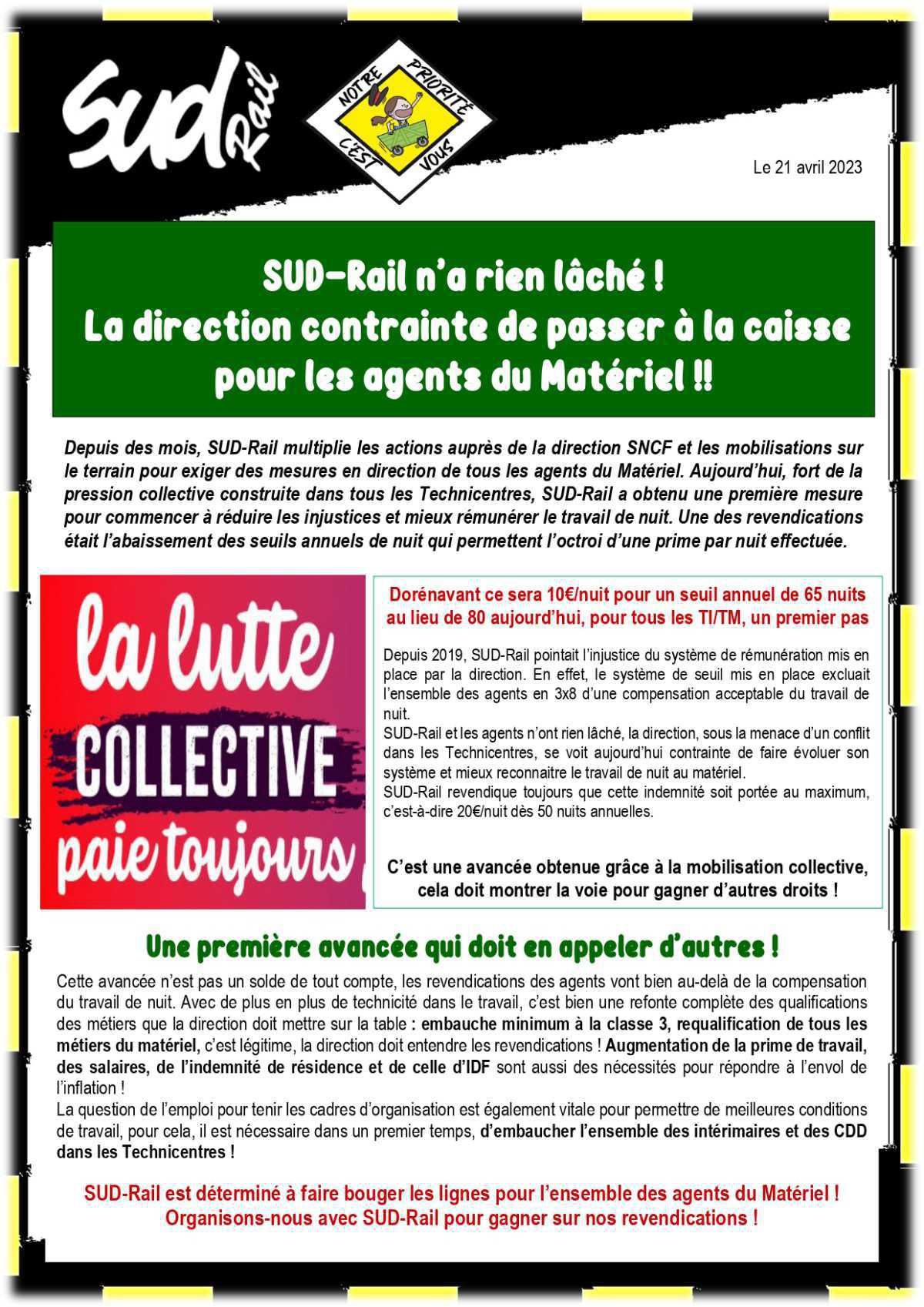 Matériel - La direction contrainte de passer à la caisse ! Matériel - La direction contrainte de passer à la caisse !