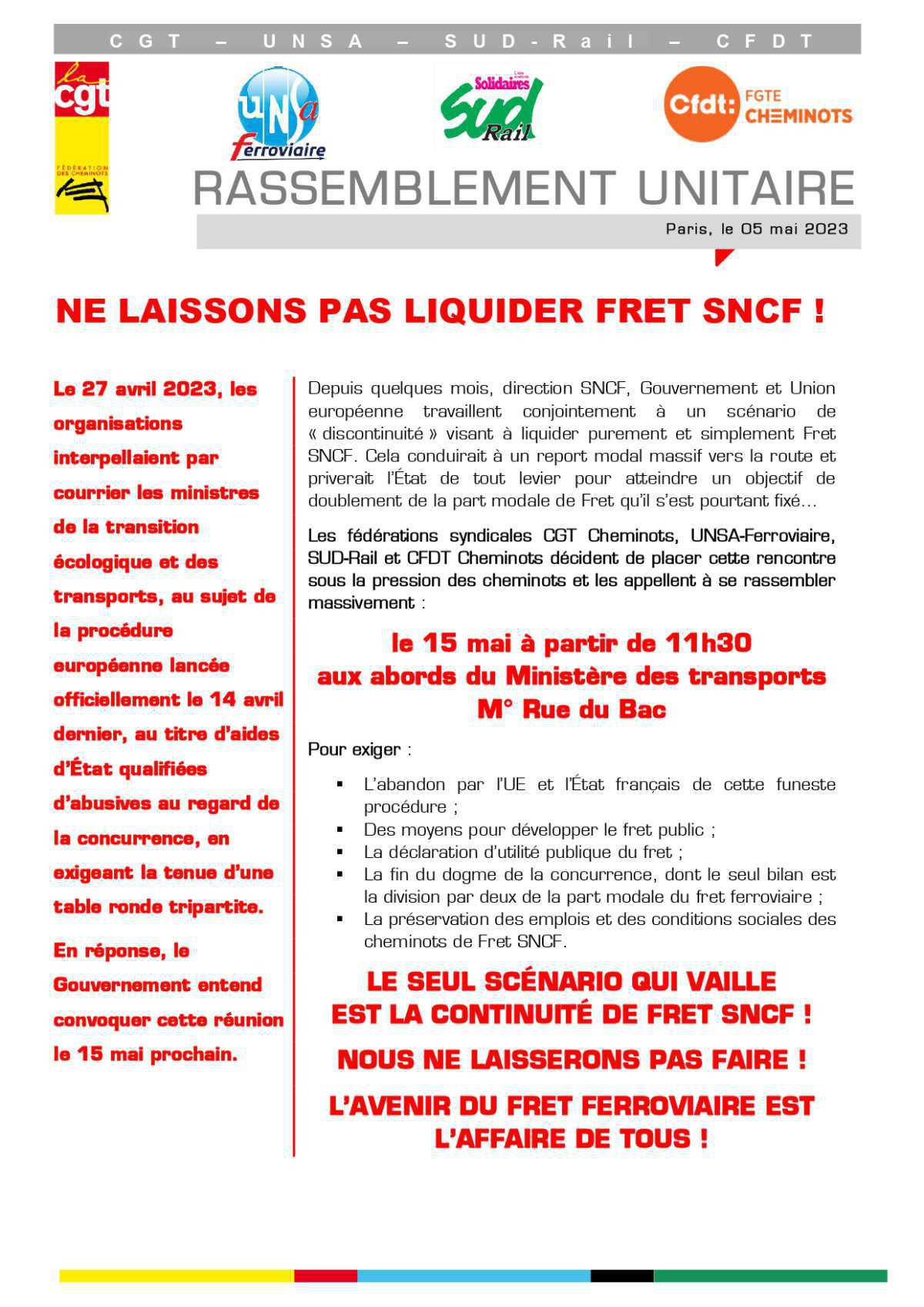 FRET - Ne laissons pas liquider FRET SNCF ! FRET - Ne laissons pas liquider FRET SNCF !