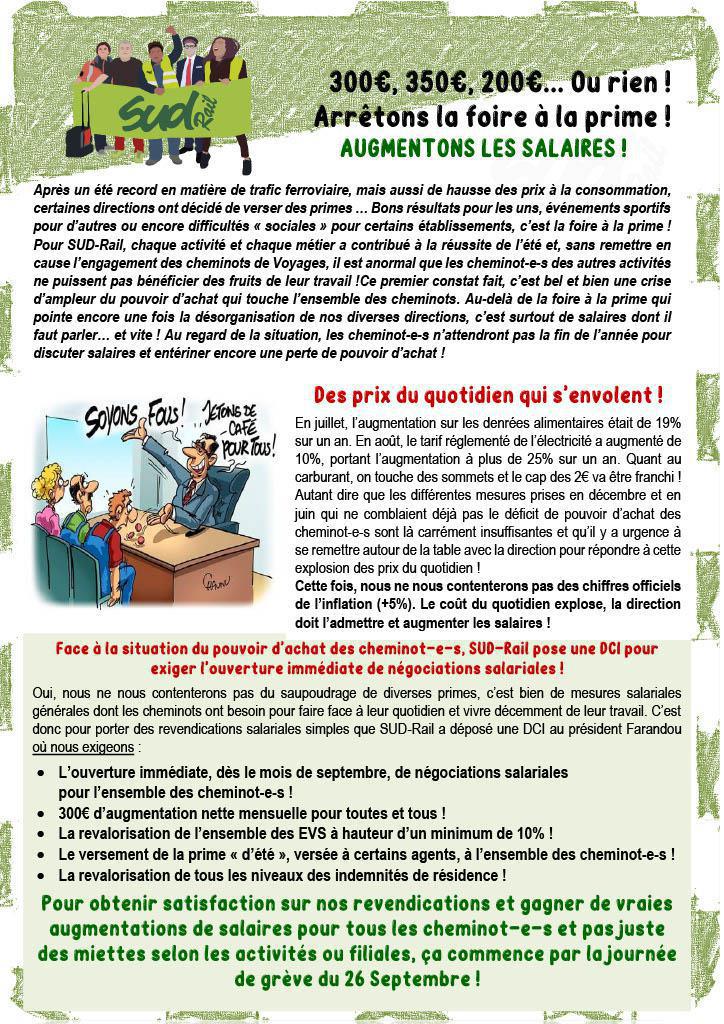 Arrêtons la foire à la prime, augmentons les salaires ! Arrêtons la foire à la prime, augmentons les salaires !