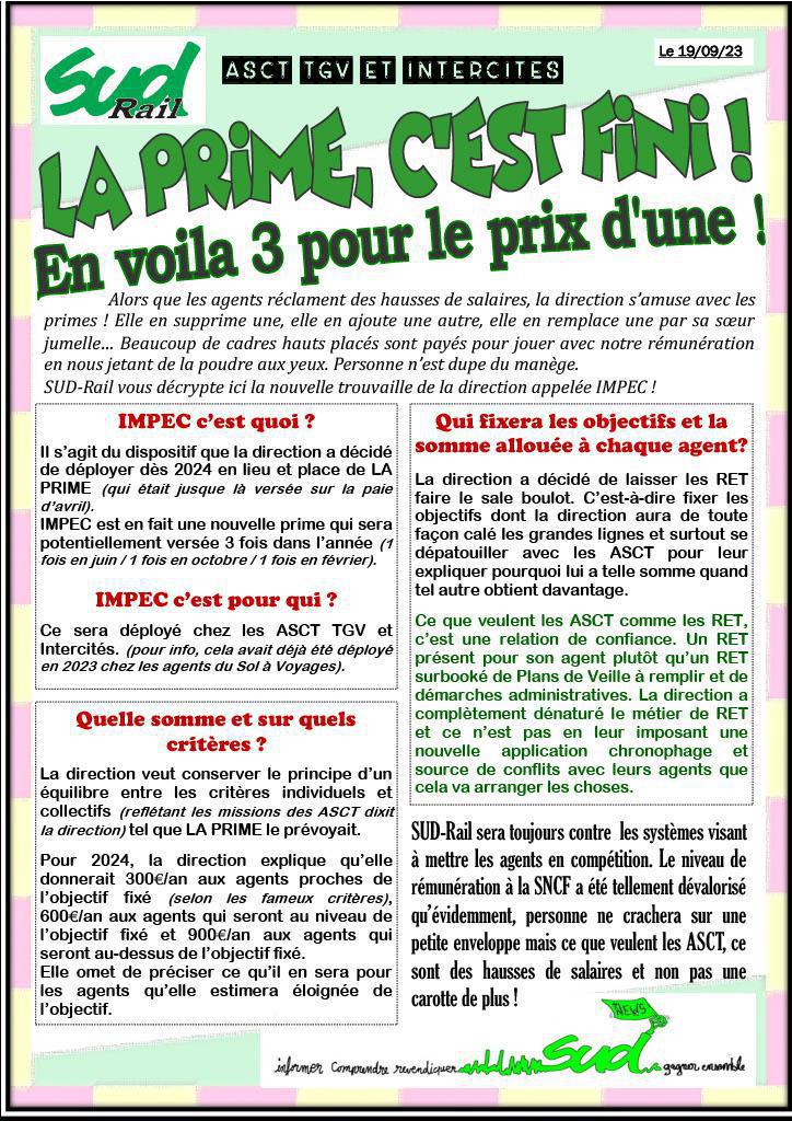ASCT TGV et IC : La prime c'est fini! En voila trois pour le prix d'une! ASCT TGV et IC : La prime c'est fini! En voila trois pour le prix d'une!