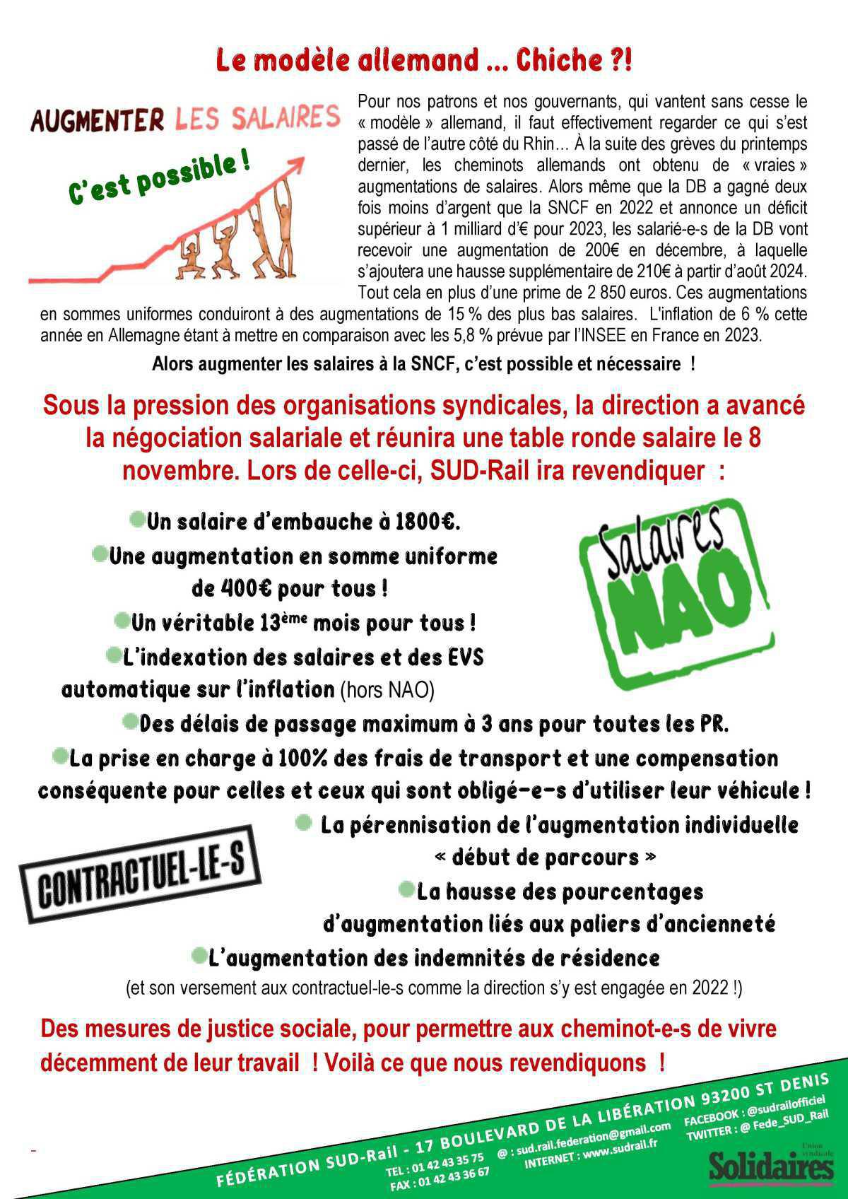 De l’argent pour nos salaires …Il y en a dans les caisses de la SNCF !!! De l’argent pour nos salaires …Il y en a dans les caisses de la SNCF !!!