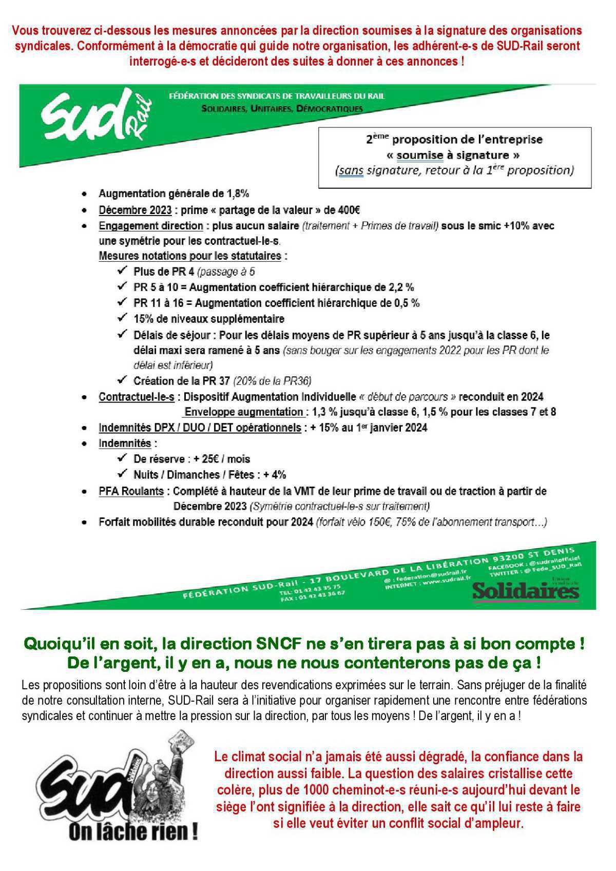 NAO 2023/2024 :Le compte n'y est pas, les cheminot-e-s veulent leur argent ! NAO 2023/2024 :Le compte n'y est pas, les cheminot-e-s veulent leur argent !