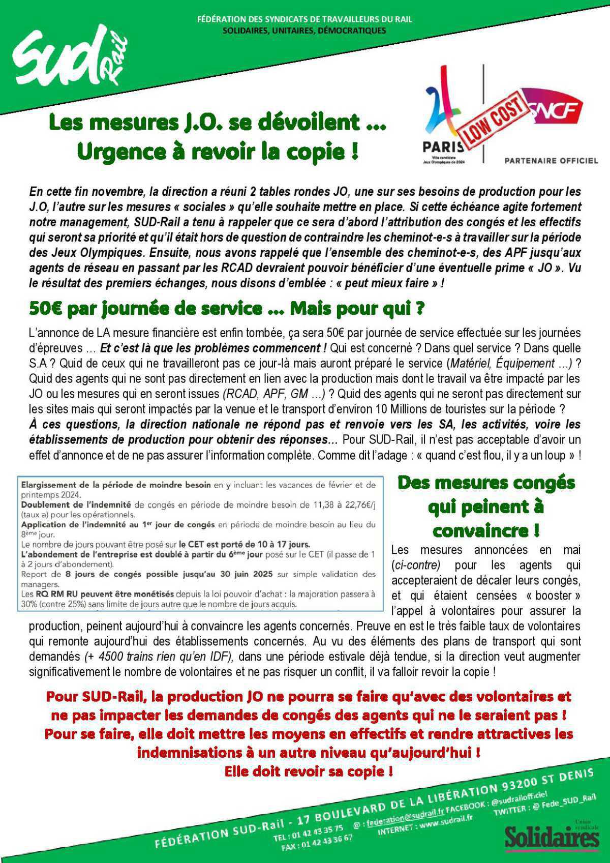 Les mesures J.O. se dévoilent ...Urgence à revoir la copie !!! Les mesures J.O. se dévoilent ...Urgence à revoir la copie !!!