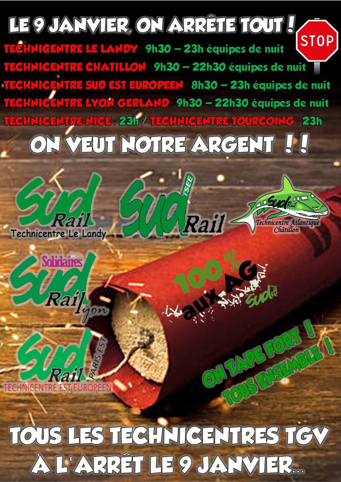 TECHNICENTRE TGV, LE 09 JANVIER ON ARRETE TOUT !!! TECHNICENTRE TGV, LE 09 JANVIER ON ARRETE TOUT !!!