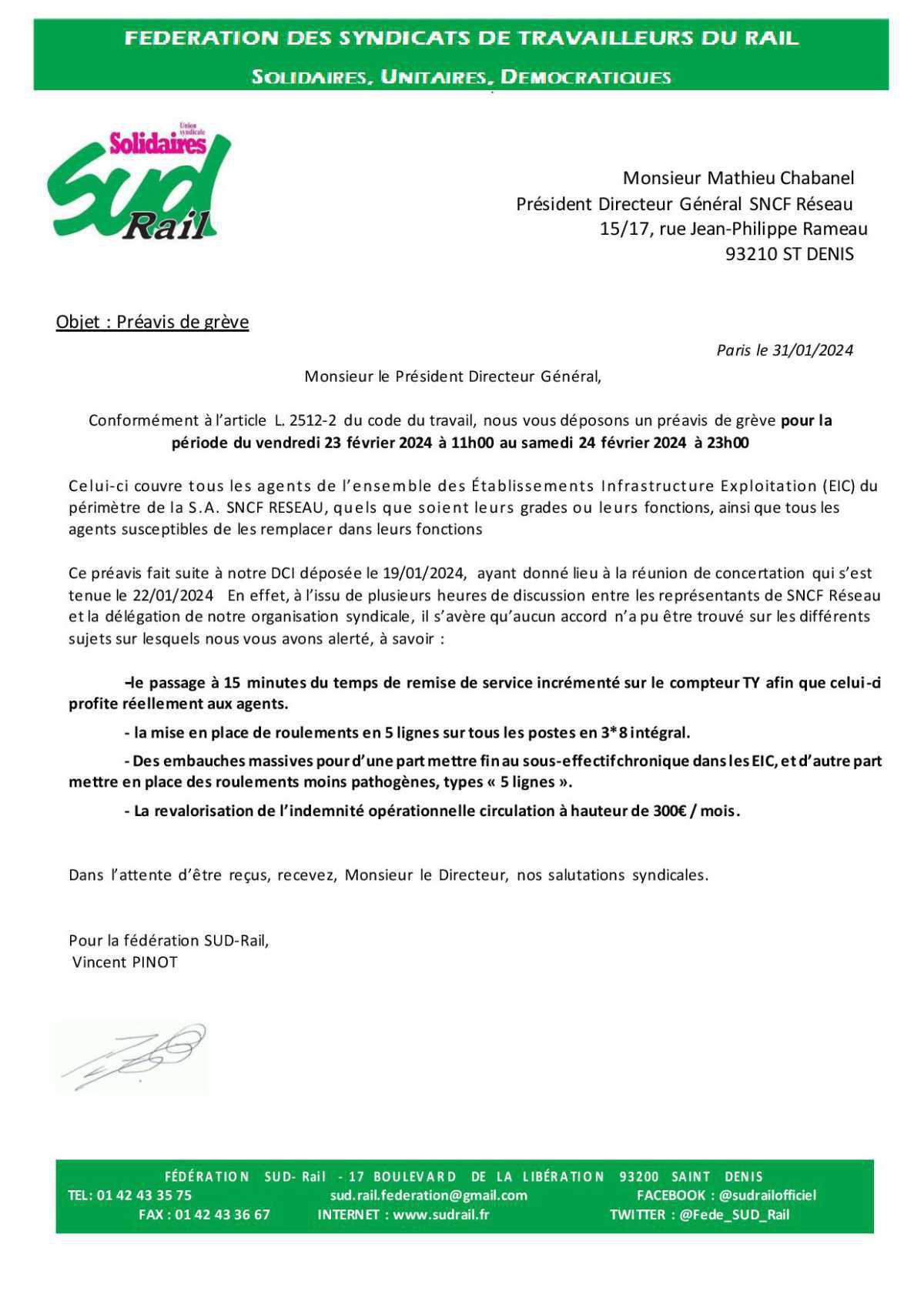 préavis de grève circulation pour la période du vendredi 23 février 2024 à 11h00 au samedi 24 février 2024 à 23h00 préavis de grève circulation pour la période du vendredi 23 février 2024 à 11h00 au samedi 24 février 2024 à 23h00