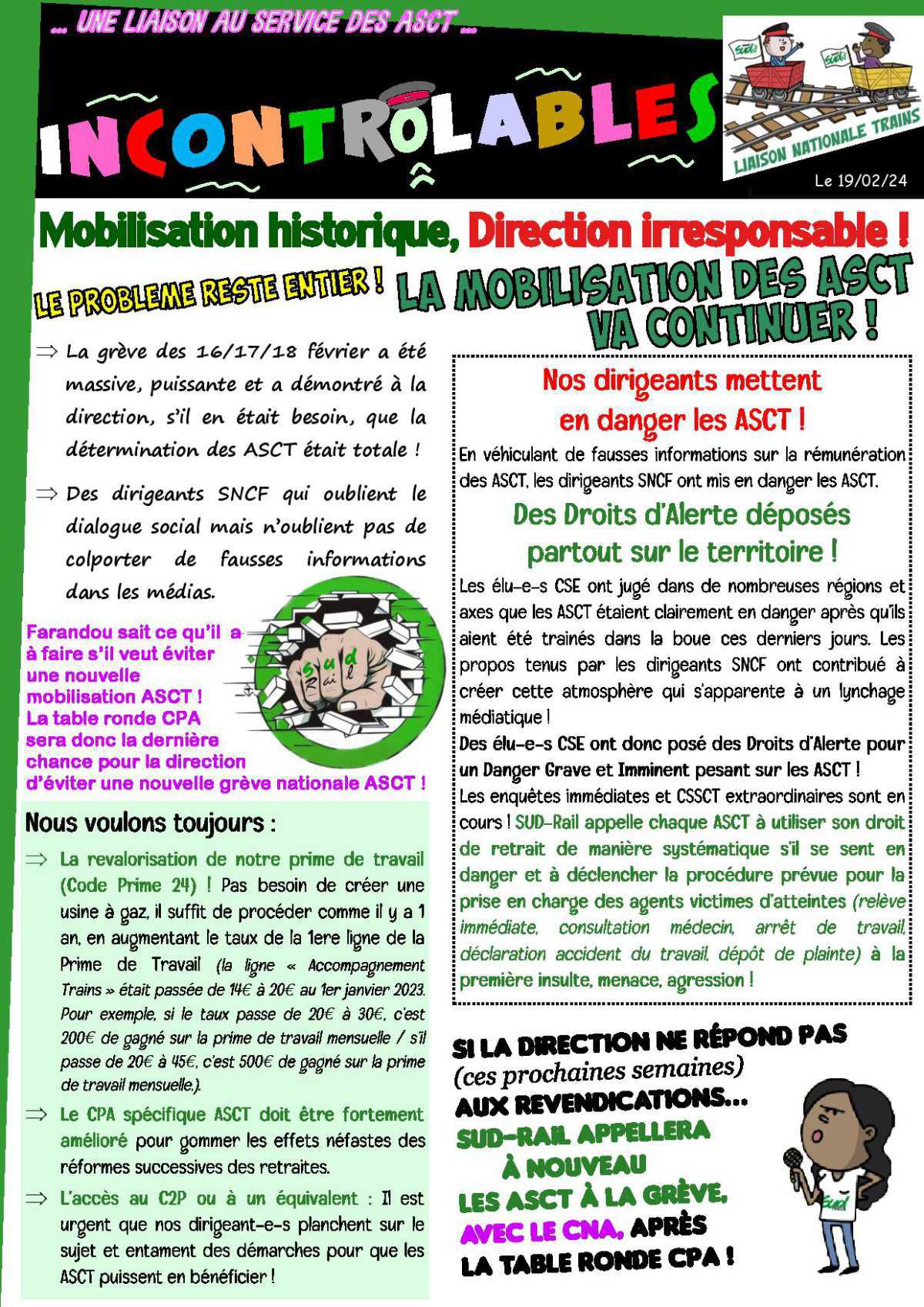 Mobilisation historique, Direction irresponsable !