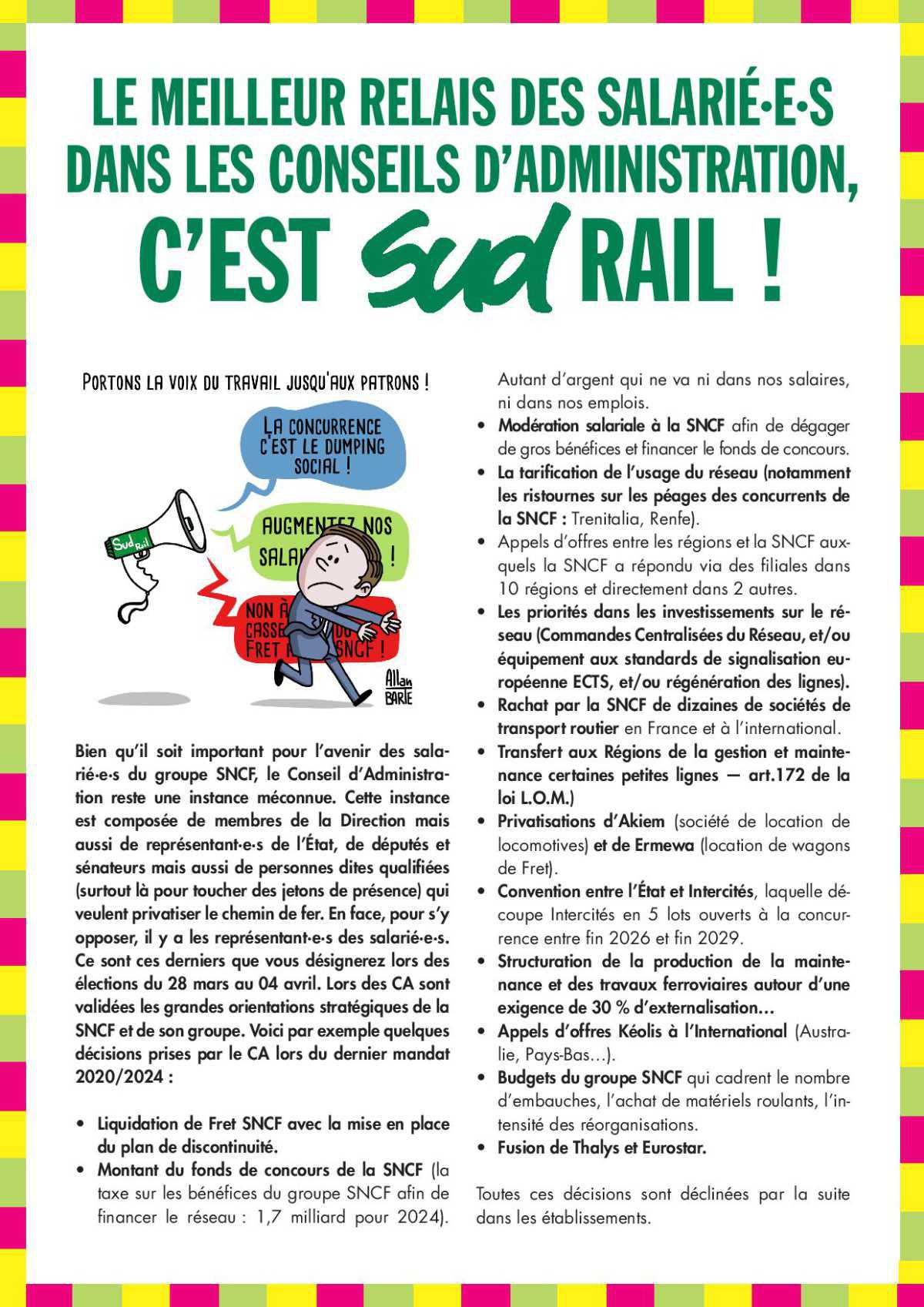 LE MEILLEUR RELAIS DES SALARIÉ·E·S DANS LES CONSEILS D’ADMINISTRATION, C’EST SUD-Rail