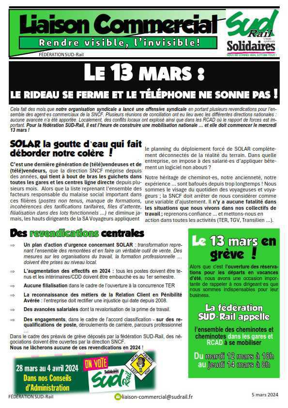 LE 13 MARS : LE RIDEAU SE FERME ET LE TÉLÉPHONE NE SONNE PAS ! LE 13 MARS : LE RIDEAU SE FERME ET LE TÉLÉPHONE NE SONNE PAS !
