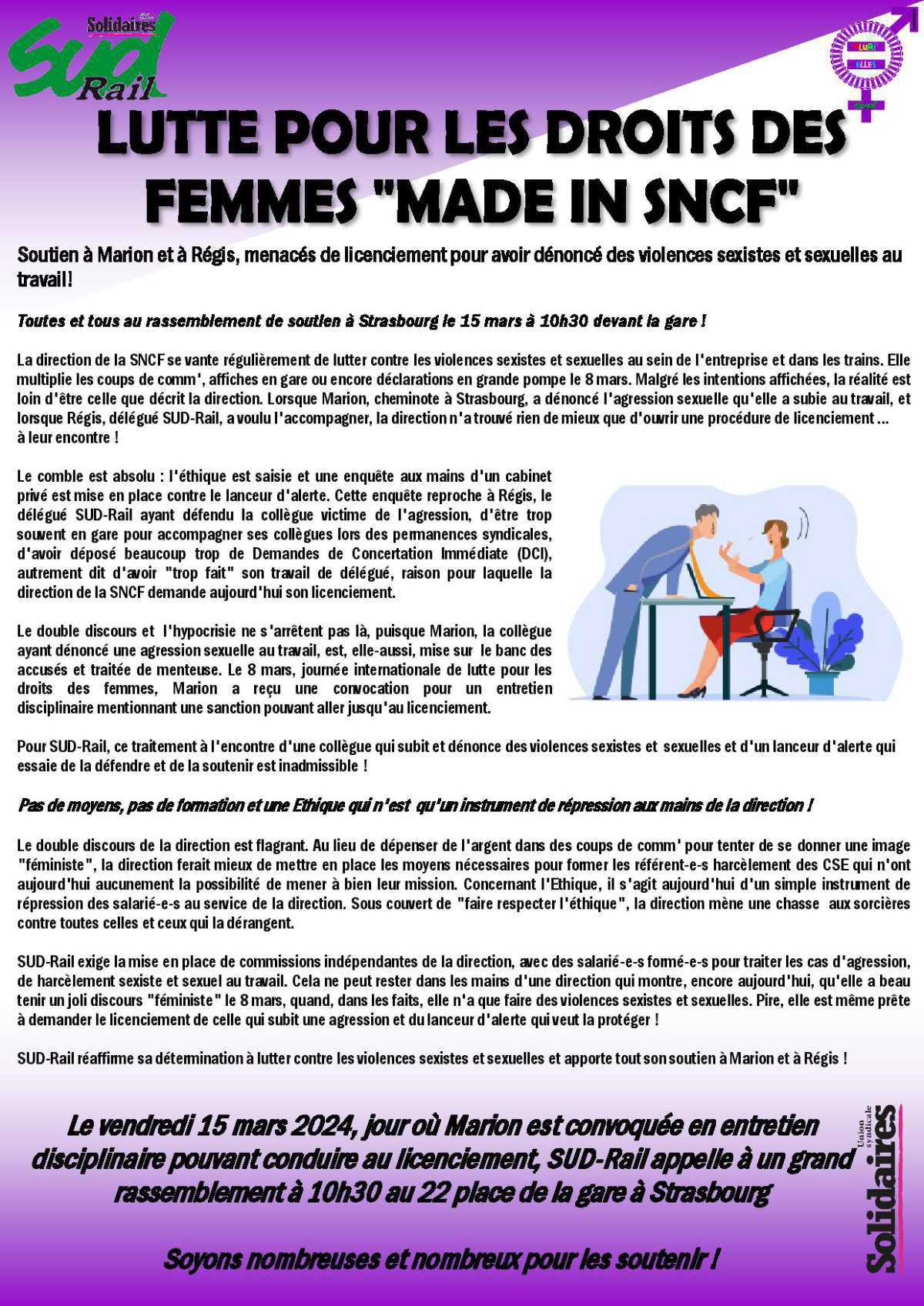 La lutte pour le droit des femmes "made in SNCF" ... La lutte pour le droit des femmes "made in SNCF" ...