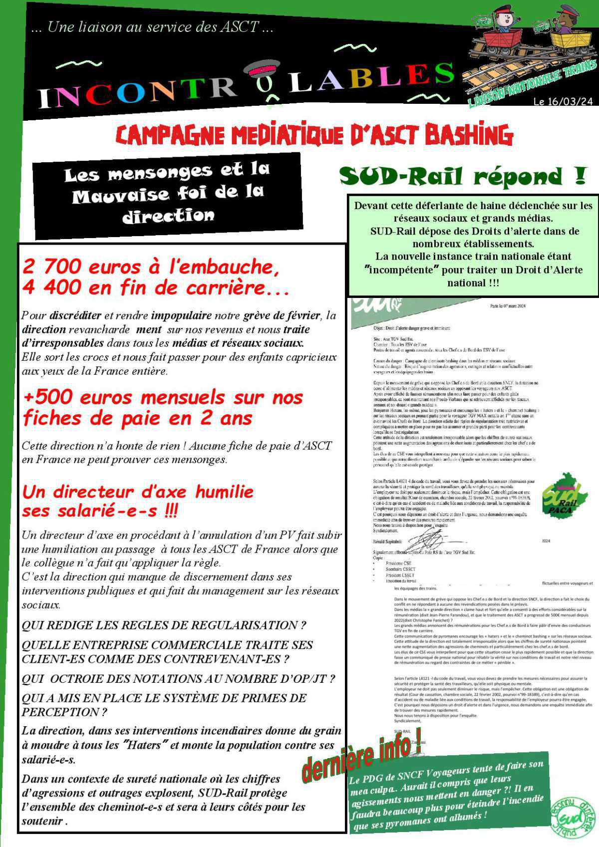 CAMPAGNE MEDIATIQUE D’ASCT BASHING: SUD-Rail Répond ! CAMPAGNE MEDIATIQUE D’ASCT BASHING: SUD-Rail Répond !