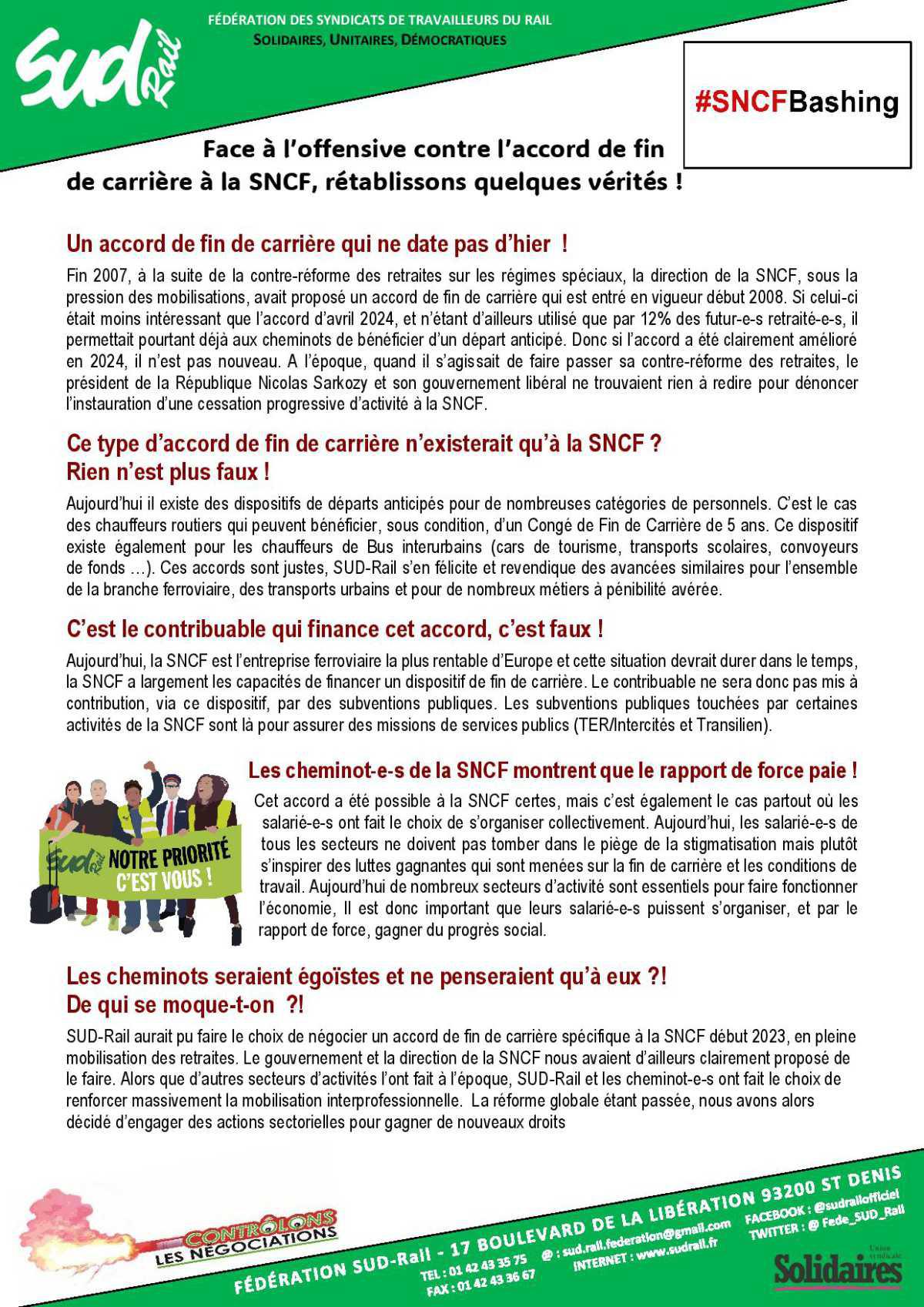 Face à l’offensive contre l’accord de fin de carrière à la SNCF, rétablissons quelques vérités !